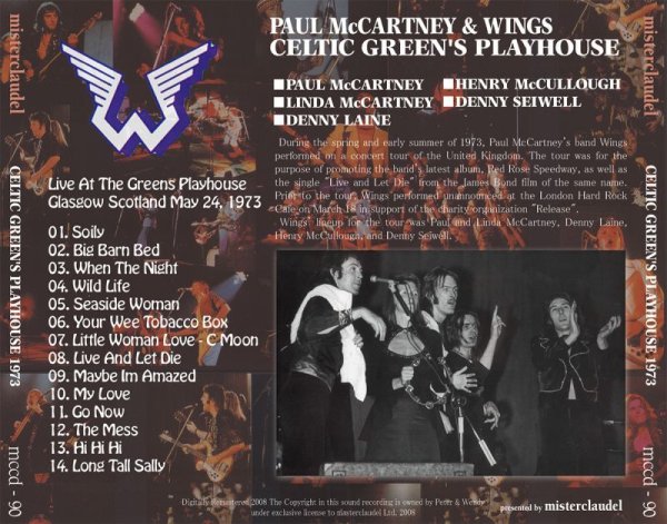 Photo2: PAUL McCARTNEY - CELTIC GREEN'S PLAYHOUSE 1973 CD [MISTERCLAUDEL] (2)