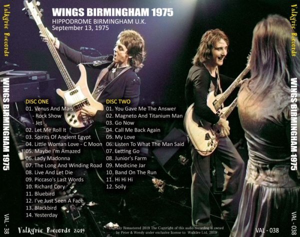 Photo2: PAUL McCARTNEY - 1975 WINGS BIRMINGHAM 2CD [VALKYRIE RECORDS] (2)