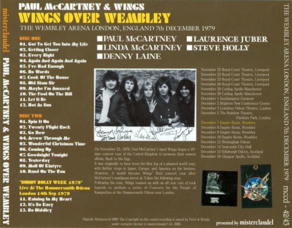 Photo2: PAUL McCARTNEY - WINGS OVER WEMBLEY 2CD [MISTERCLAUDEL] (2)