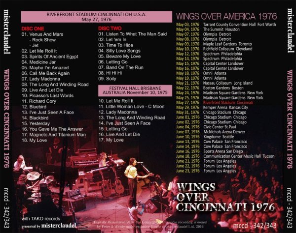 Photo2: PAUL McCARTNEY - WINGS OVER CINCINNATI 1976 2CD [MISTERCLAUDEL] (2)