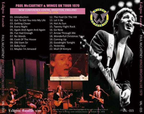 PAUL McCARTNEY - WINGS BRIGHTON LIVE 1979 CD [VALKYRIE RECORDS ...