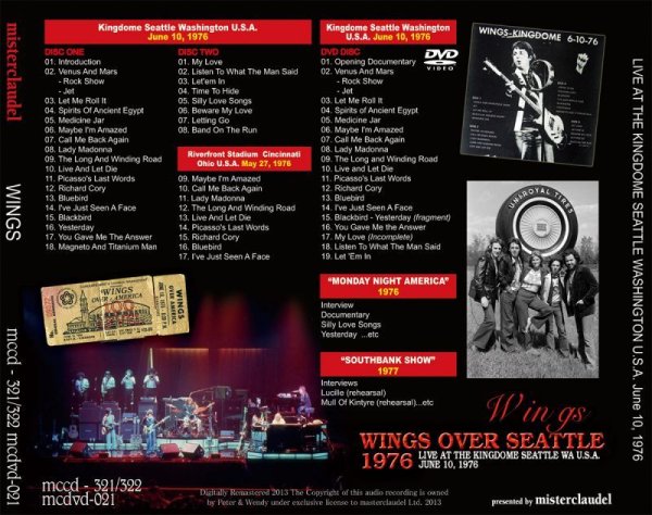 Photo2: PAUL McCARTNEY - WINGS OVER SEATTLE 1976 2CD + DVD [MISTERCLAUDEL] (2)