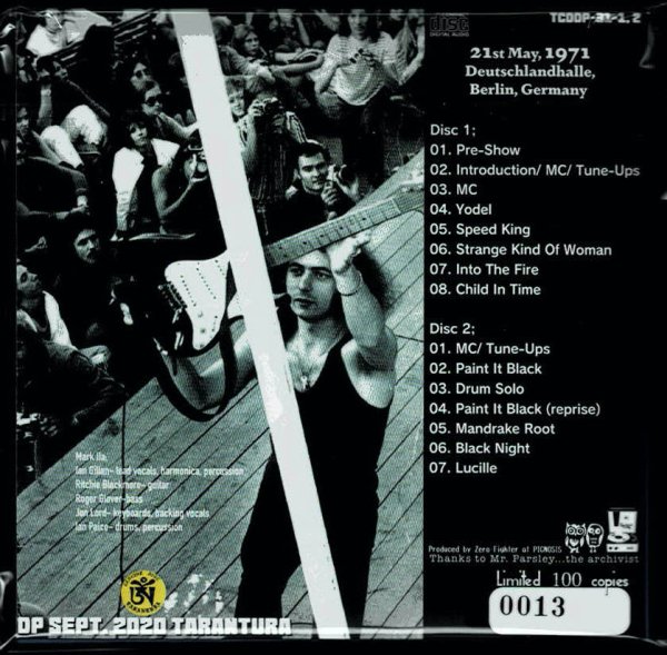 Photo2: DEEP PURPLE - BERLIN 1971 2CD  [TARANTURA] ★★★STOCK ITEM / OUT OF PRINT / VERY RARE★★★ (2)