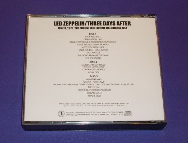 Photo2: LED ZEPPELIN - THREE DAYS AFTER 6CD RARE [EMPRESS VALLEY] ★★★STOCK ITEM / OUT OF PRINT ★★★ (2)
