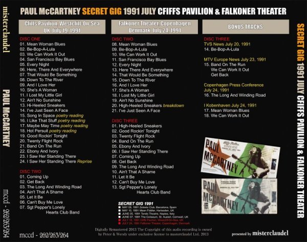 Photo2: PAUL McCARTNEY - SECRET GIG 1991 JULY 3CD [MISTERCLAUDEL] (2)