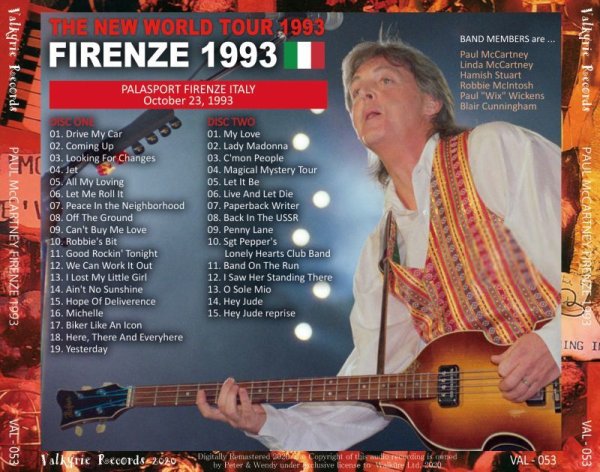 Photo2: PAUL McCARTNEY - 1993 FIRENZE 2CD [VALKYRIE RECORDS] (2)