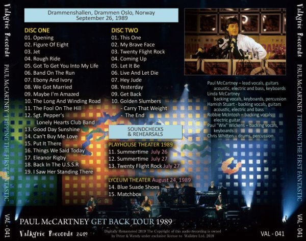 Photo2: PAUL McCARTNEY - TRIPPING THE FIRST FANTASTIC 1989 2CD [VALKYRIE RECORDS] (2)