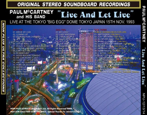 Photo2: PAUL McCARTNEY - LIVE AND LET LIVE 3CD [NON PLUS ULTRA] (2)