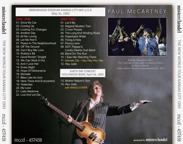 Photo2: PAUL McCARTNEY - KANSAS CITY 1993 2CD [MISTERCLAUDEL] (2)