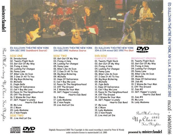 Photo2: PAUL McCARTNEY - UP CLOSE TWO NIGHTS 2CD + DVD [MISTERCLAUDEL] (2)
