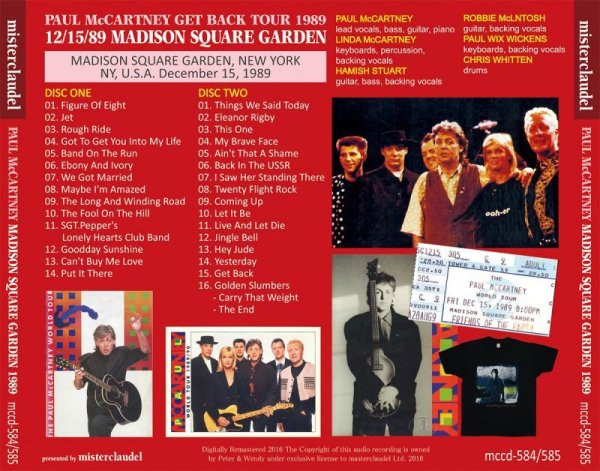 Photo2: PAUL McCARTNEY -MADISON SQUARE GARDEN 1989 2CD [MISTERCLAUDEL] (2)