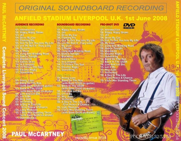 Photo2: PAUL McCARTNEY - COMPLETE LIVERPOOL SOUND CONCERT 2008 4CD+ DVD  [PICCADILLY CIRCUS] (2)
