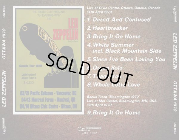 Photo2: LED ZEPPELIN - OTTAWA 1970 PROMOTIONAL JAPAN ONLY CD [GRAF ZEPPELIN] ★★★STOCK ITEM / OUT OF PRINT★★★ (2)