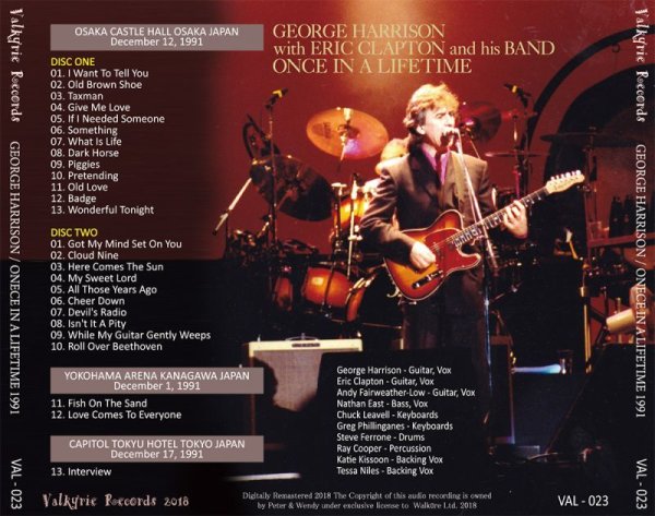 Photo2: GEORGE HARRISON WITH ERIC CLAPTON - ONCE IN A LIFETIME 1991 2CD [VALKYRIE RECORDS] (2)
