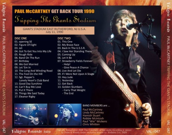 Photo2: PAUL McCARTNEY - 1990 TRIPPING THE GIANTS STADIUM 2CD [VALKYRIE RECORDS] (2)