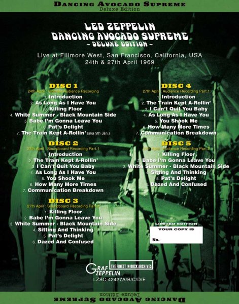 Photo2: LED ZEPPELIN - DANCING AVOCADO SUPREME: Deluxe Edition 5CD [GRAF ZEPPELIN] (2)