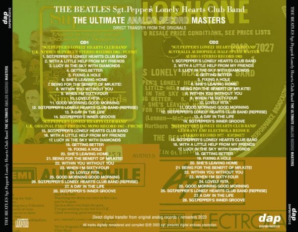 Photo2: THE BEATLES - SGT.PEPPER'S 〜  THE ULTIMATE ANALOG RECORD MASTERS 2CD  [DAP] (2)