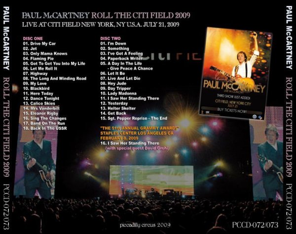 Photo2: PAUL McCARTNEY - ROLL THE CITI FIELD 2009 2CD  [PICCADILLY CIRCUS] (2)