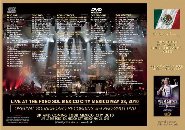 Photo2: PAUL McCARTNEY - HOLA CUIDAD DE MEXICO!, HOLA CHILANGOS!!! 3CD+2DVD  [PICCADILLY CIRCUS] (2)