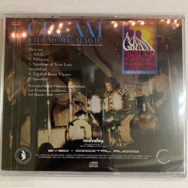 Photo2: CREAM - FILLMORE MAGIC CD [MID VALLEY / EMPRESS VALLEY] (2)