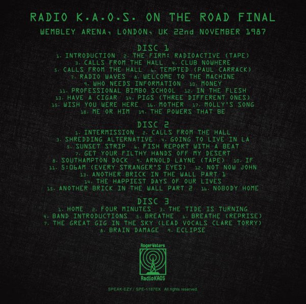 Photo4: ROGER WATERS - RADIO K.A.O.S. ON THE ROAD 2CD + Bonus 3CDR [SpeakEzy]  (4)