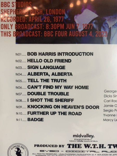 Photo3: ERIC CLAPTON - OGWT 2023 RE BROADCAST DVD [EMPRESS VALLEY / MID VALLEY]  ★★★STOCK ITEM / SPECIAL PRICE★★★ (3)