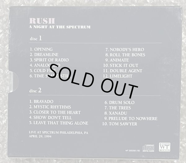 Photo2: RUSH - A NIGHT AT THE SPECTRUM 2CD with Sleep Case [WATCH TOWER] ★★★STOCK ITEM / OUT OF PRINT ★★★ (2)