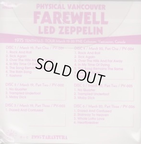 Photo2: LED ZEPPELIN - PHYSICAL VANCOUVER FAREWELL 6CD  [TARANTURA] ★★★STOCK ITEM / OUT OF PRINT / VERY RARE★★★ (2)