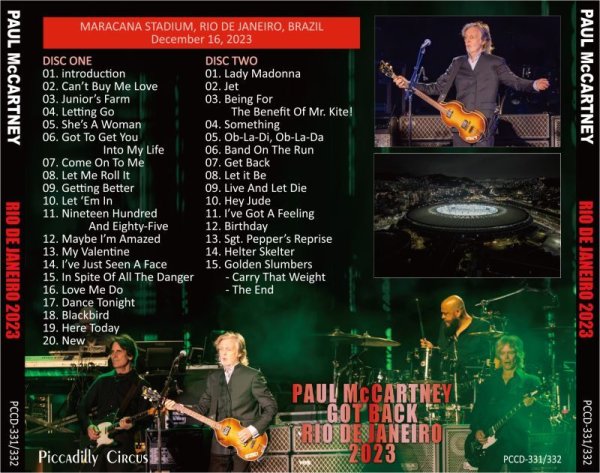 Photo2: PAUL McCARTNEY - 2023 GOT BACK RIO 2CD [PICCADILLY CIRCUS] (2)
