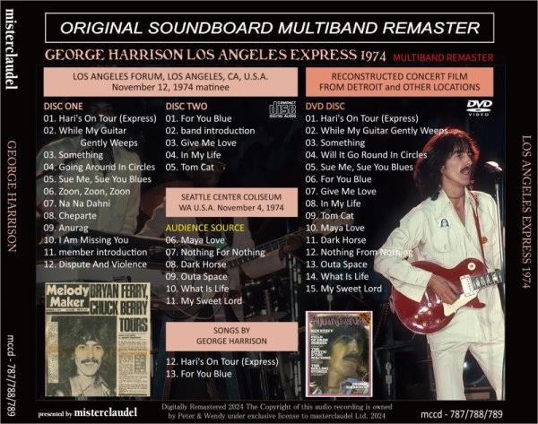 Photo2: GEORGE HARRISON - 1974 LOS ANGELES EXPRESS MULTIBAND REMASTER 2CD + DVD [MISTERCLAUDEL] (2)