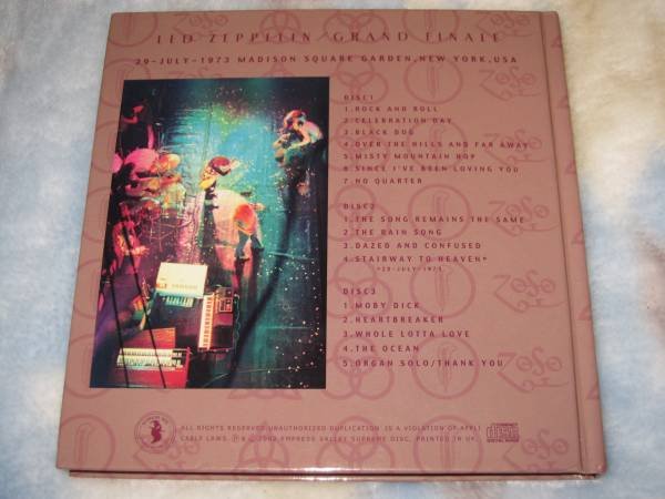 Photo2: LED ZEPPELIN - GRAND FINALE  3CD RIGID BOOK [EMPRESS VALLEY] ★★★STOCK ITEM / OUT OF PRINT / VERY RARE★★★ (2)