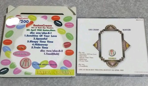 Photo2: CREAM - BOSTON CREAM 2CD  [AKASHIC / TARANTURA] ★★★STOCK ITEM / OUT OF PRINT / VERY RARE★★★ (2)