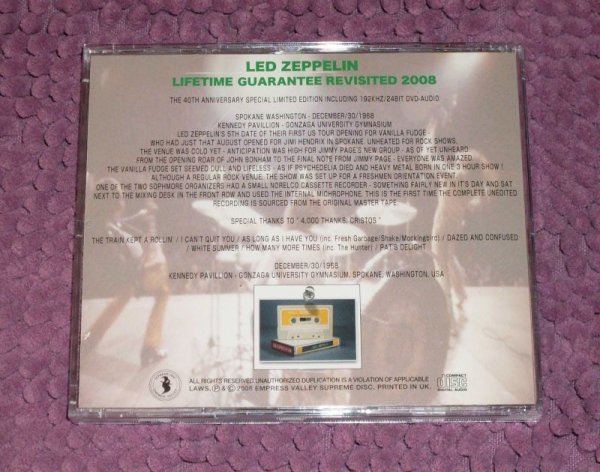 Photo2: LED ZEPPELIN - LIFETIME GUARANTEE REVISITED CD + DVD AUDIO   [EMPRESS VALLEY] ★★★STOCK ITEM / OUT OF PRINT / MUST HAVE★★★ (2)