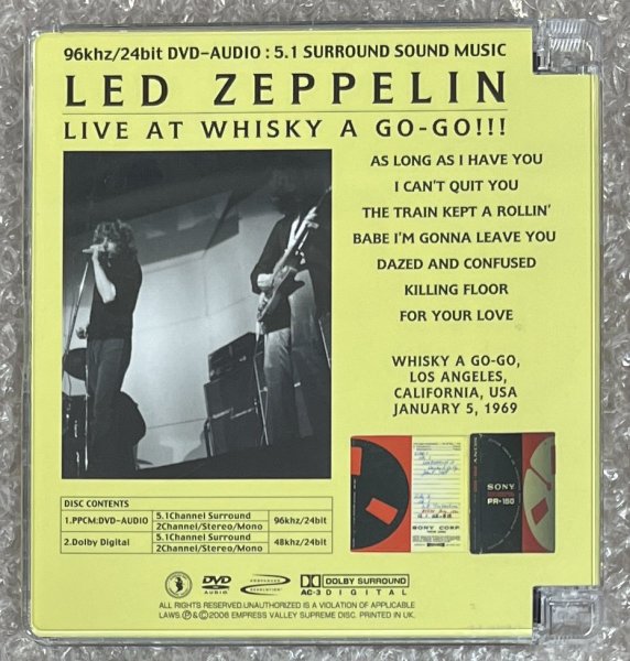 Photo2: LED ZEPPELIN - LIVE AT WHISKY A GO-GO!!! CD + DVD-AUDIO [EMPRESS VALLEY ]★★★STOCK ITEM / OUT OF PRINT★★★ (2)