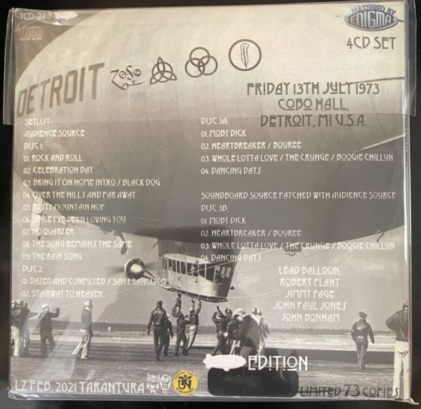 Photo2: LED ZEPPELIN - THE LAST DANCING DAZE IN ELECTRIC FORM 4CD PROMO BLIMP EDITION  [TARANTURA] ★★★STOCK ITEM / PROMOTIONAL / OUT OF PRINT / VERY RARE★★★ (2)