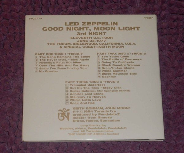 Photo2: LED ZEPPELIN - GOOD NIGHT MOON LIGHT 3CD [TARANTURA] ★★★STOCK ITEM / OUT OF PRINT / VERY RARE★★★ (2)