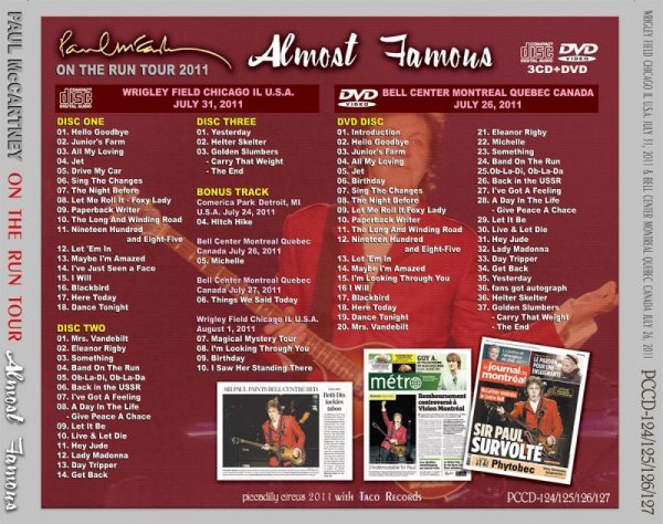 Photo2: PAUL McCARTNEY - ALMOST FAMOUS 3CD + DVD [PICCADILLY CIRCUS] (2)