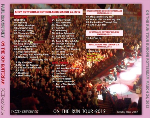 Photo2: PAUL McCARTNEY - ON THE RUN ROTTERDAM 2012 3CD [PICCADILLY CIRCUS] (2)