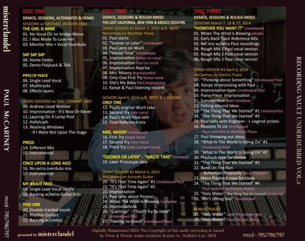 Photo2: PAUL McCARTNEY - RECORDING VAULT UNDERDUBBED VOL.2 3CD [MISTERCLAUDEL] (2)