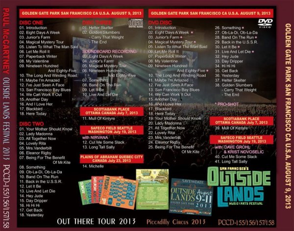 Photo2: PAUL McCARTNEY - OUTSIDE LANDS FESTIVAL 2013  3CD + DVD [MISTERCLAUDEL] (2)