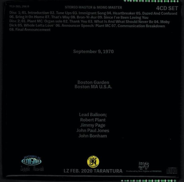 Photo2: LED ZEPPELIN - SOME OTHER GUYZ - 1970 BOSTON GARDEN 4CD PROMO BLACK BOX [TARANTURA] ★★★STOCK ITEM / OUT OF PRINT / VERY RARE★★★ (2)