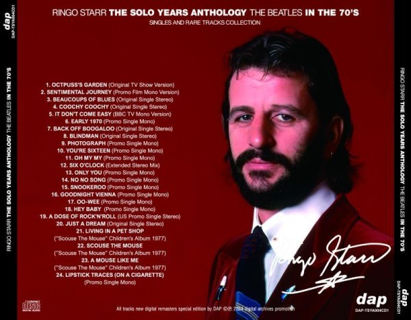 Photo2: RINGO STARR - THE SOLO YEARS ANTHOLOGY: SINGLES AND RARE TRACKS CD [DAP] (2)