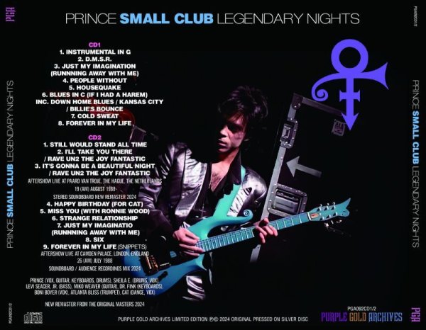 Photo2: PRINCE - SMALL CLUB LEGENDARY NIGHTS - NEW REMASTERS FROM THE ORIGINAL MASTERS 2024 2CD [PGA] (2)