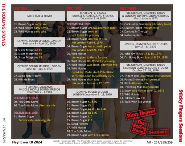 Photo2: THE ROLLING STONES - STICKY FINGERS SESSIONS 3CD [MAYFLOWER] (2)