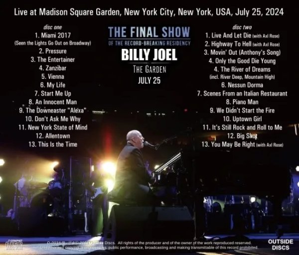 BILLY JOEL with AXL ROSE - THE FINAL SHOW AT THE GARDEN 2024