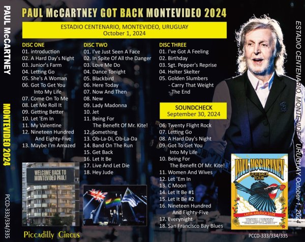 Photo2: PAUL McCARTNEY - 2024 GOT BACK MONTEVIDEO 3CD [PICCADILLY CIRCUS] (2)