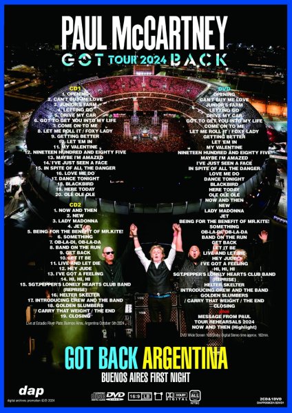 Photo2: PAUL McCARTNEY - GOT BACK ARGENTINA 2024 2CD + DVD [DAP] (2)