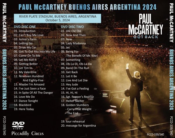 Photo4: PAUL McCARTNEY - 2024 GOT BACK ARGENTINA 3CD + 2DVD [PICCADILLY CIRCUS] (4)