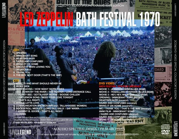 Photo2: LED ZEPPELIN - BATH FESTIVAL 1970 AI AUDIO SPECTRAL DEMIX + FILM ARCHIVE 2CD & DVD [LIVELEGEND ] ★★★STOCK ITEM★★★ (2)