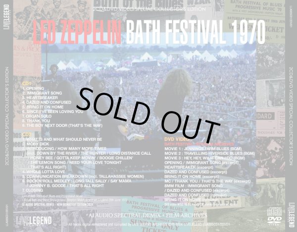 Photo2: LED ZEPPELIN - BATH FESTIVAL 1970 AI AUDIO SPECTRAL DEMIX + FILM ARCHIVE 2CD & DVD [LIVELEGEND ] ★★★STOCK ITEM★★★ (2)